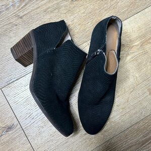 Lucky Brand Black Pickla Suede Ankle Boots Size 37.5/7M